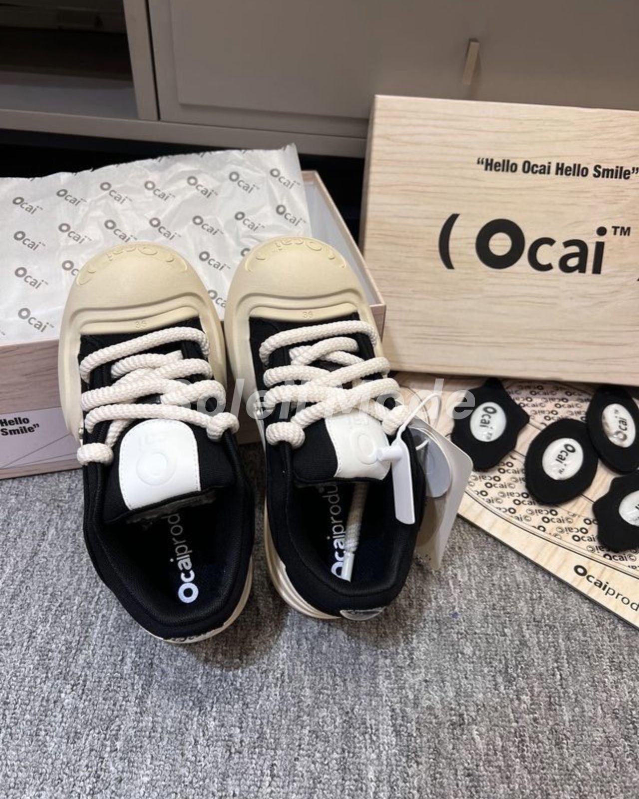 OLD ORDER OCAI SMILE CANVAS オカイ ブラック スニーカー ユニ