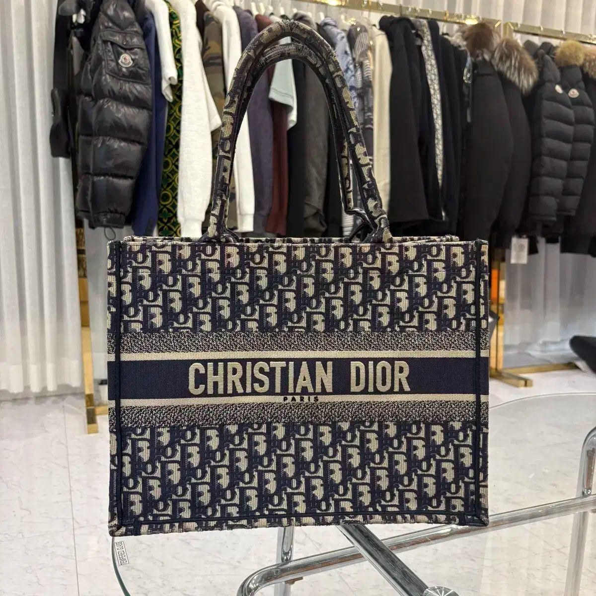 スモール ディオール オブリーク ブック トゥー ネイビ