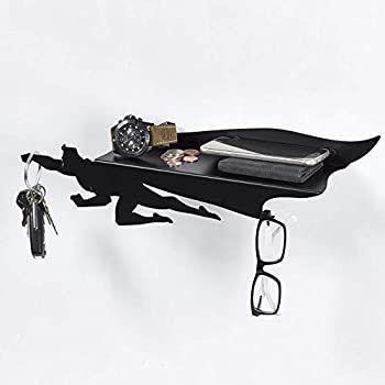 【中古】【輸入品・未使用】メールオーガナイザーu0026キーホルダー 壁装飾用 - ブラックメタルシェルフu0026玄関オーガナイザー - キーラック リビングルーム収納 玄関装飾u0026ホーム