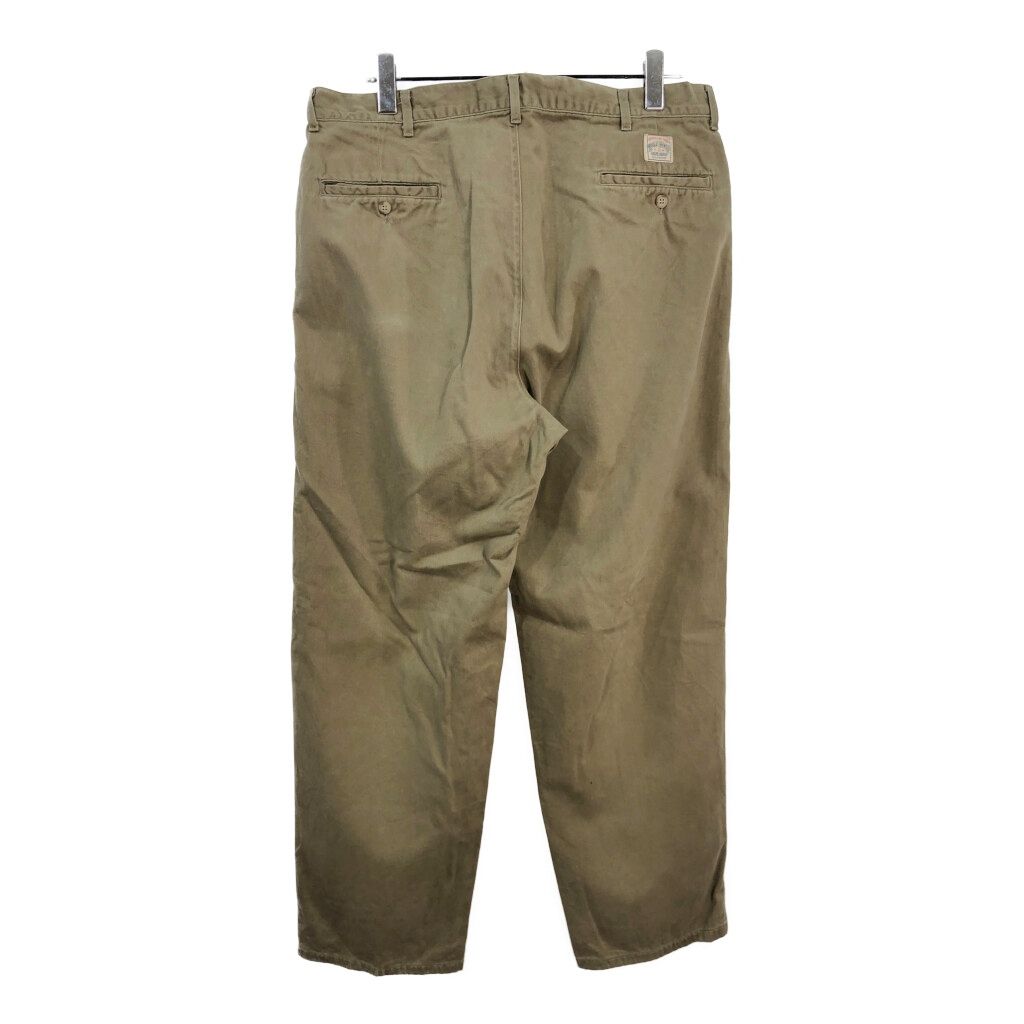90年代 Polo by Ralph Lauren ポロ ラルフローレン 2タック チノパンツ ポロチノ ブラウン メンズ W 36 L 32 古着 V 5900