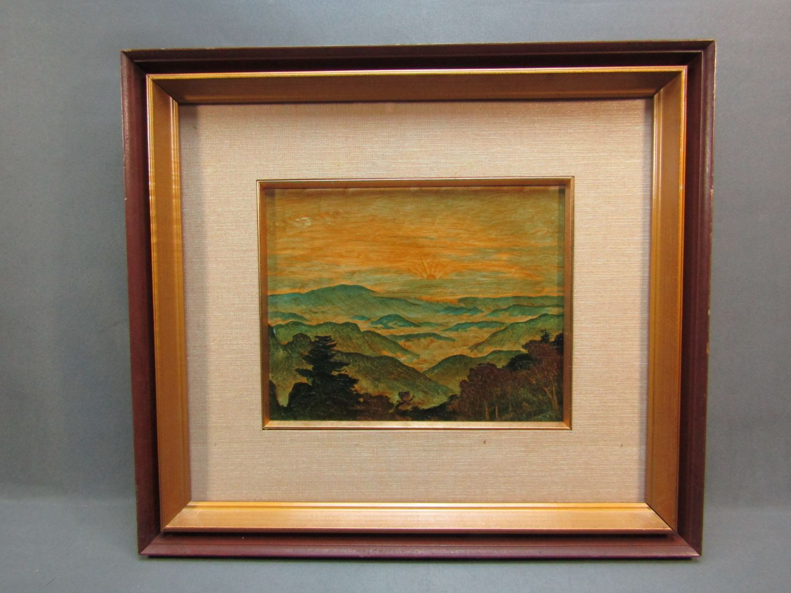 鹿子木 孟郎、吉野連山、限定・豪華大判画版画、 新品高級額付