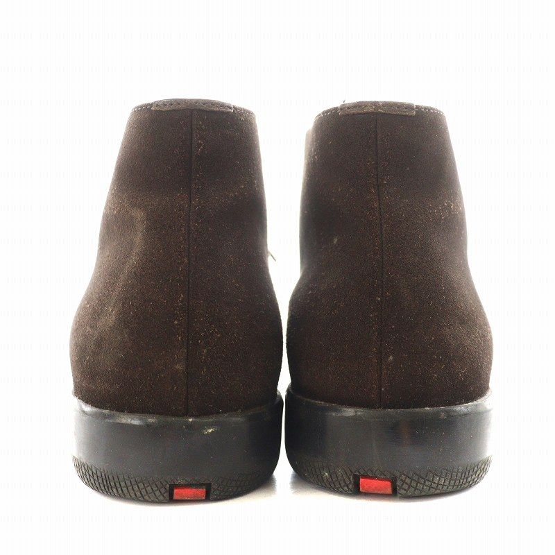 PRADA プラダ レースアップブーツ チャッカブーツ スクエアトゥ ブラウン PRADA プラダ レースアップブーツ チャッカブーツ スクエアトゥ