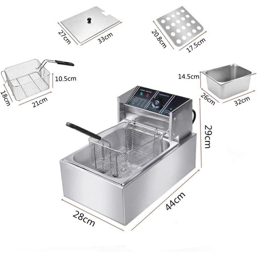 卓上電気フライヤー Electric Compact Fryer ステンレス製 Amazon｜ステンレス製 卓上型 電気フライヤー 家庭用 業務用