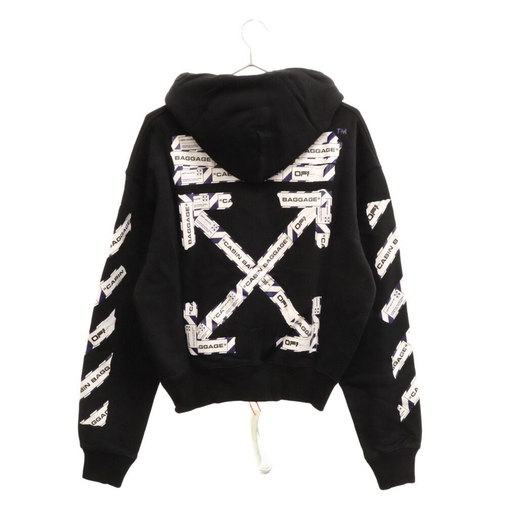 メンズ Off-White オフホワイトテープアローズ プルオーバーパーカー