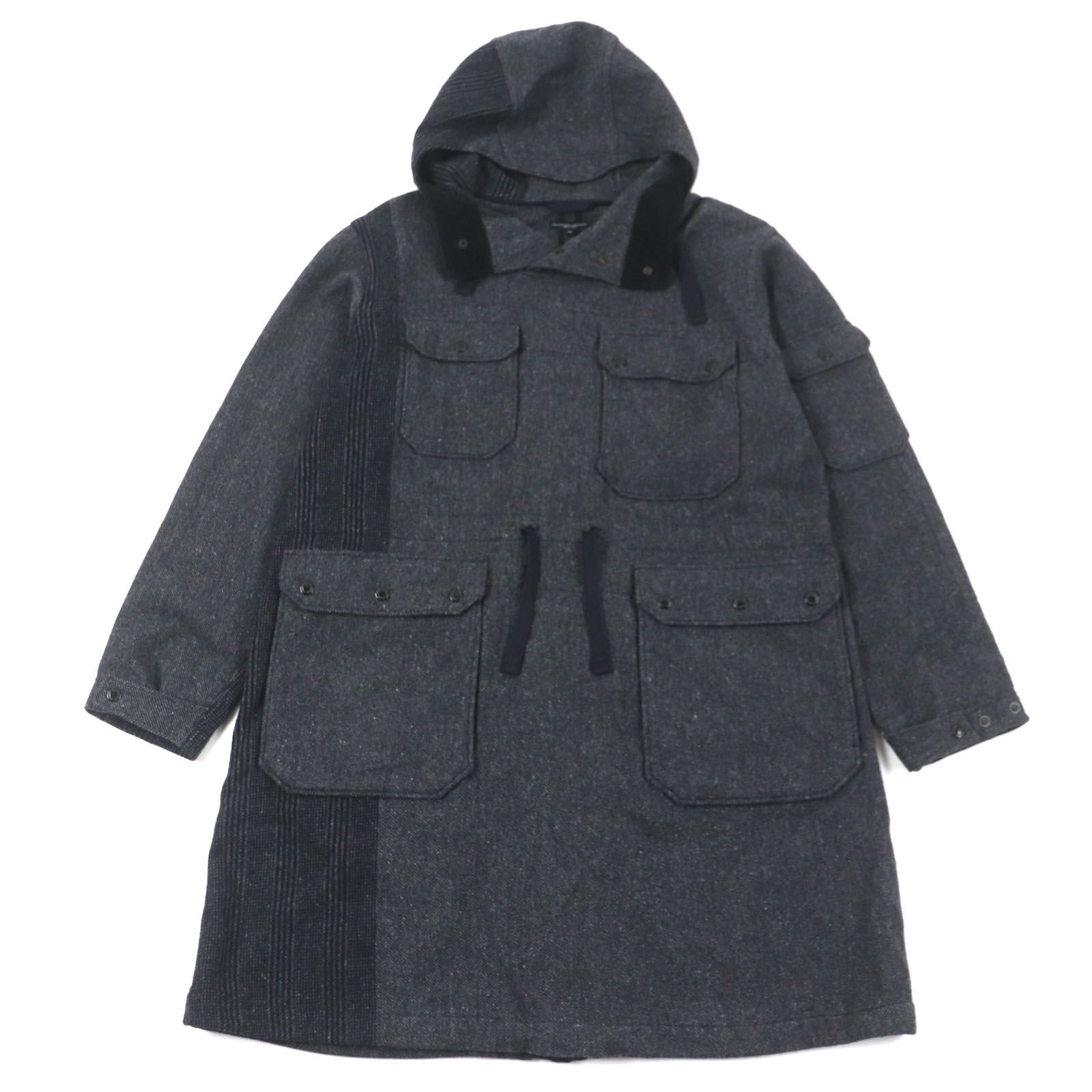 ENGINEERED GARMENTS エンジニアド ガーメンツ ウール ツイード アノラック オーバーサイズ チェック柄 ヘリンボーン柄 マウンテンパーカー グレー M メンズ