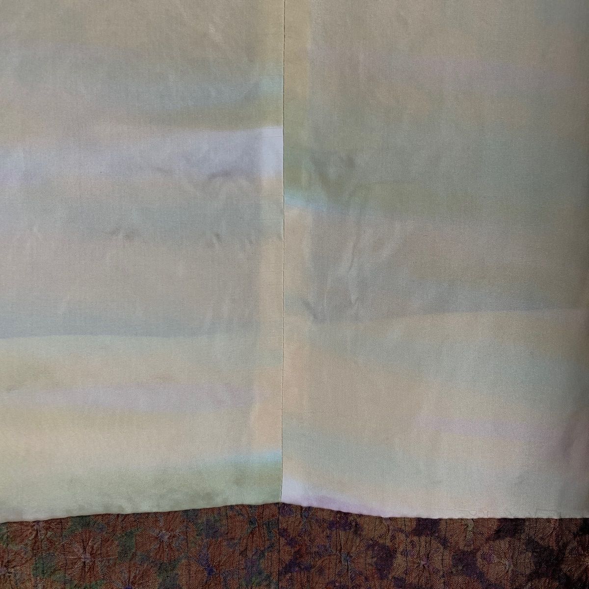 道中着 身丈125.5cm 裄丈64cm M 和装コート 着物衿 絞り 赤茶 正絹 美  