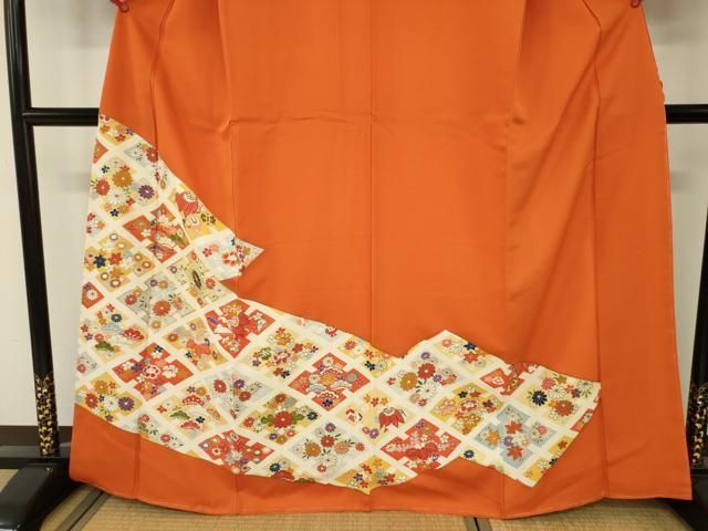 平和屋着物○訪問着 麦穂 たたき染め 正絹 逸品 BAAU0180gt