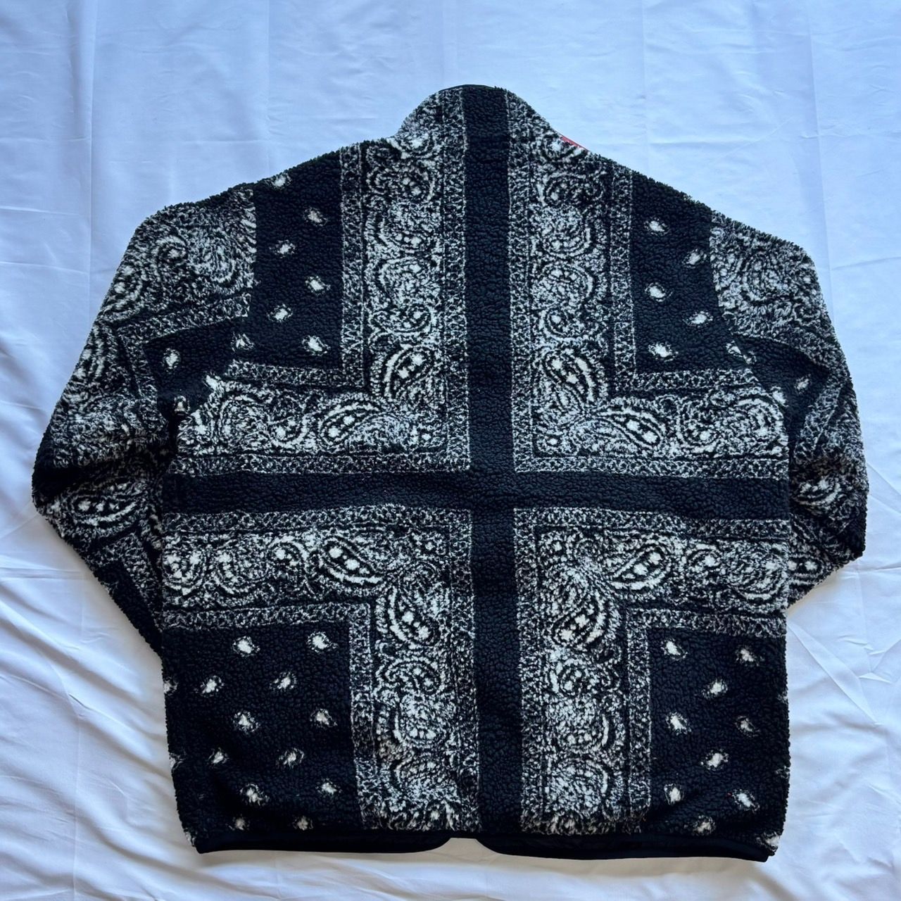 19aw Supreme Reversible Bandana Fleece Jacket Black L Size Supreme