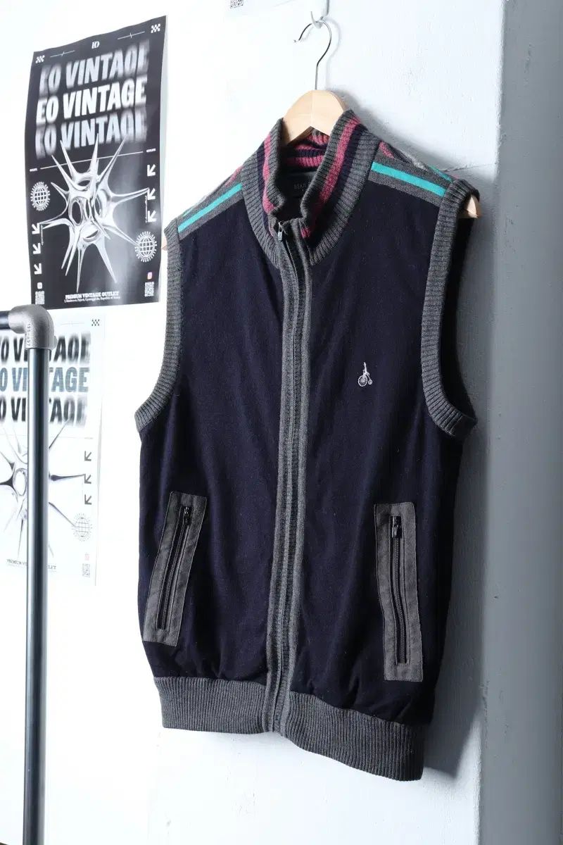 【雷市場（ポンジャン）商品韓国直送】 （ M ） BEANPOLE（ビンポール） ニット ネイビー ベスト ゴルフ- 1151A
