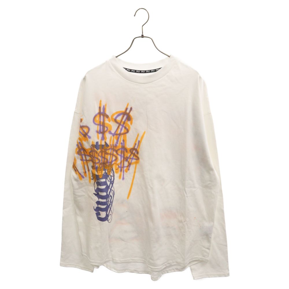 cvtvlist (カタリスト) デザイナー直筆 ペイント 長袖カットソー 長袖Tシャツ ホワイト