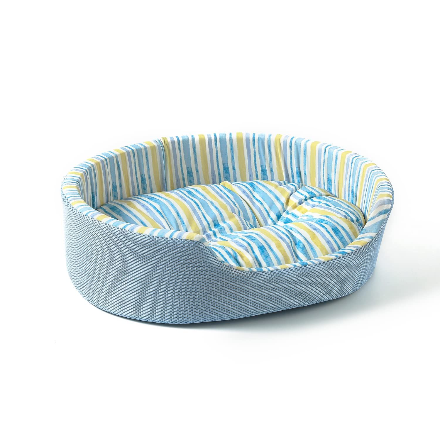 【特価セール】暑さ対策 ペット用品 寝床 小型犬用 かわいい 休憩所 夏 ストライプ 通年タイプ 通気性いい ひんやり 冷感 猫ベッド クッション 37*32*13cm 洗える ソファ ベッド ペット Peto-Raifu
