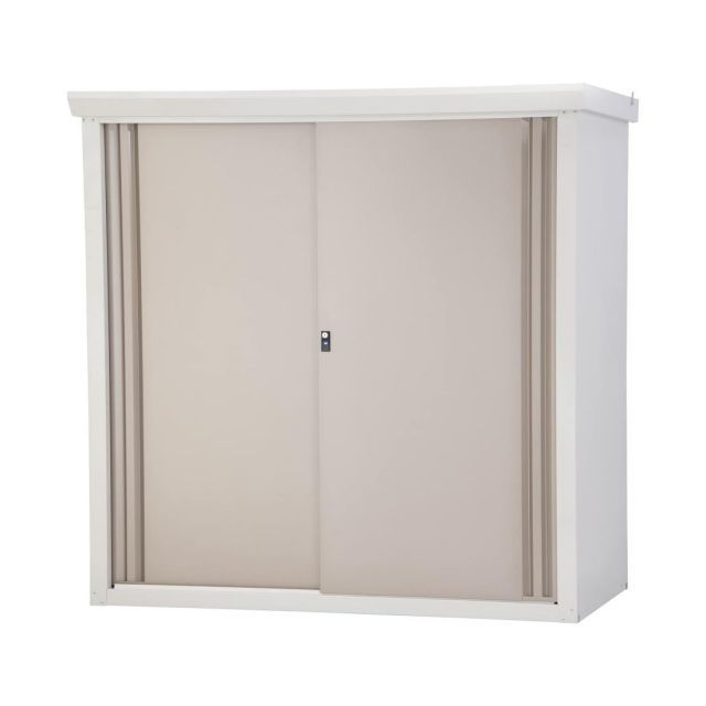 グリーンライフ 物置 屋外 大型 ハーフ棚板2枚 鍵付き 幅155×奥行82×高さ153cm チタングレー daseele ダシーレ 調整 な可動棚SRM-1515 TGY