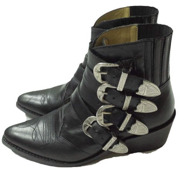 TOGA PULLA トーガ プルラ 4 METAL COWBOY BOOTS 4メタルバックルカウボーイブーツ 1114G  37(23-23.5cm) ブラック ショート シューズ g11473