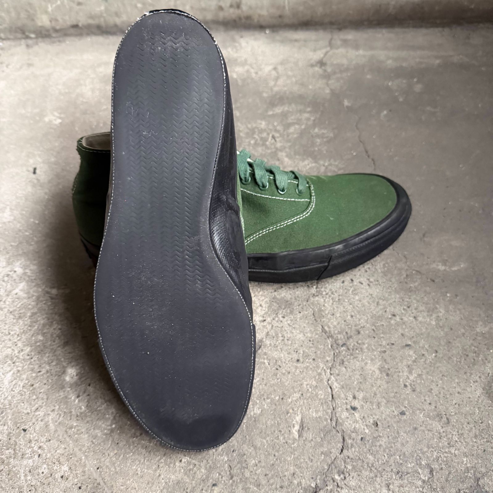 HOMME PLISSE x WAKOUWA 20aw CANVAS DECK SHOES-HI 松 グリーン 26cm 