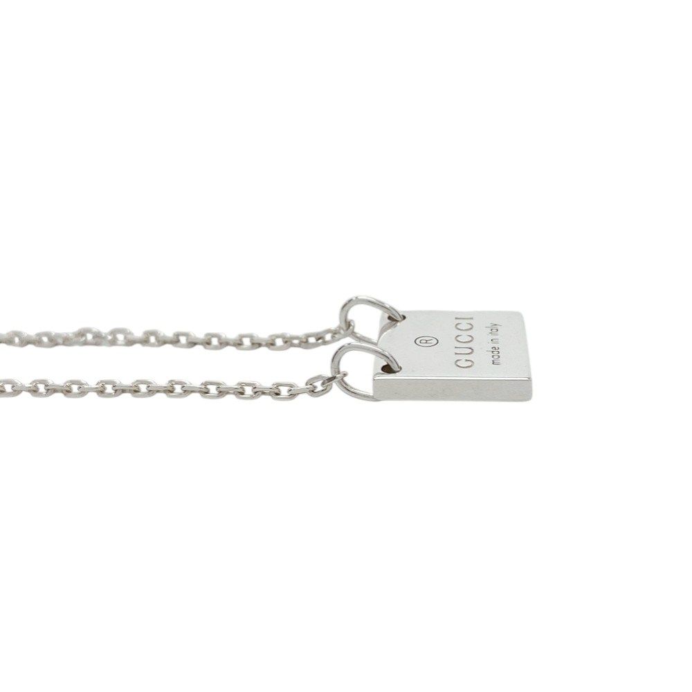 【美品】グッチGUCCIスクエアプレートSV925ネックレス 美品 GUCCI グッチ スクエア プレート ペンダント ネックレス