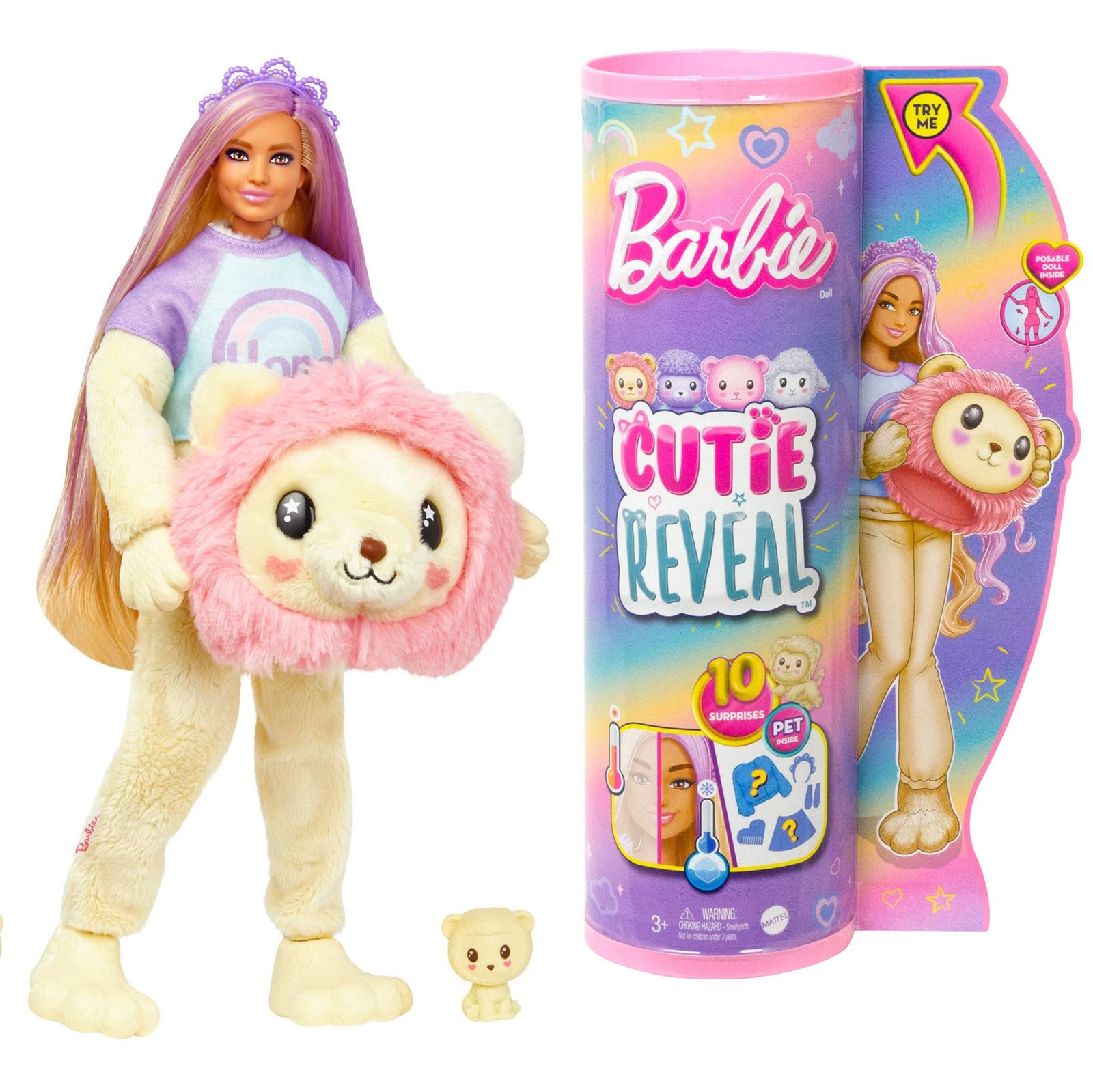 バービー(Barbie) キュートアップ! きぐるみバービー ライオン 【着せ替え人形】【ドールu0026アクセサリー】 【3才?】 HKR06 [【11】ライオン]