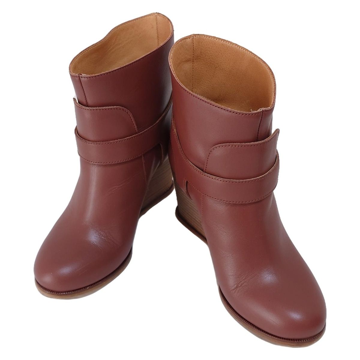 MM6 エムエムシックス ショートブーツ 35 レディース - ブラウン ウェッジソール レザー