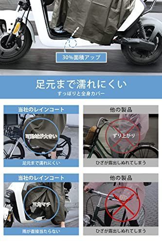 【色:ネイビー_サイズ:M】jerise レインコート 自転車 リュック対応 2