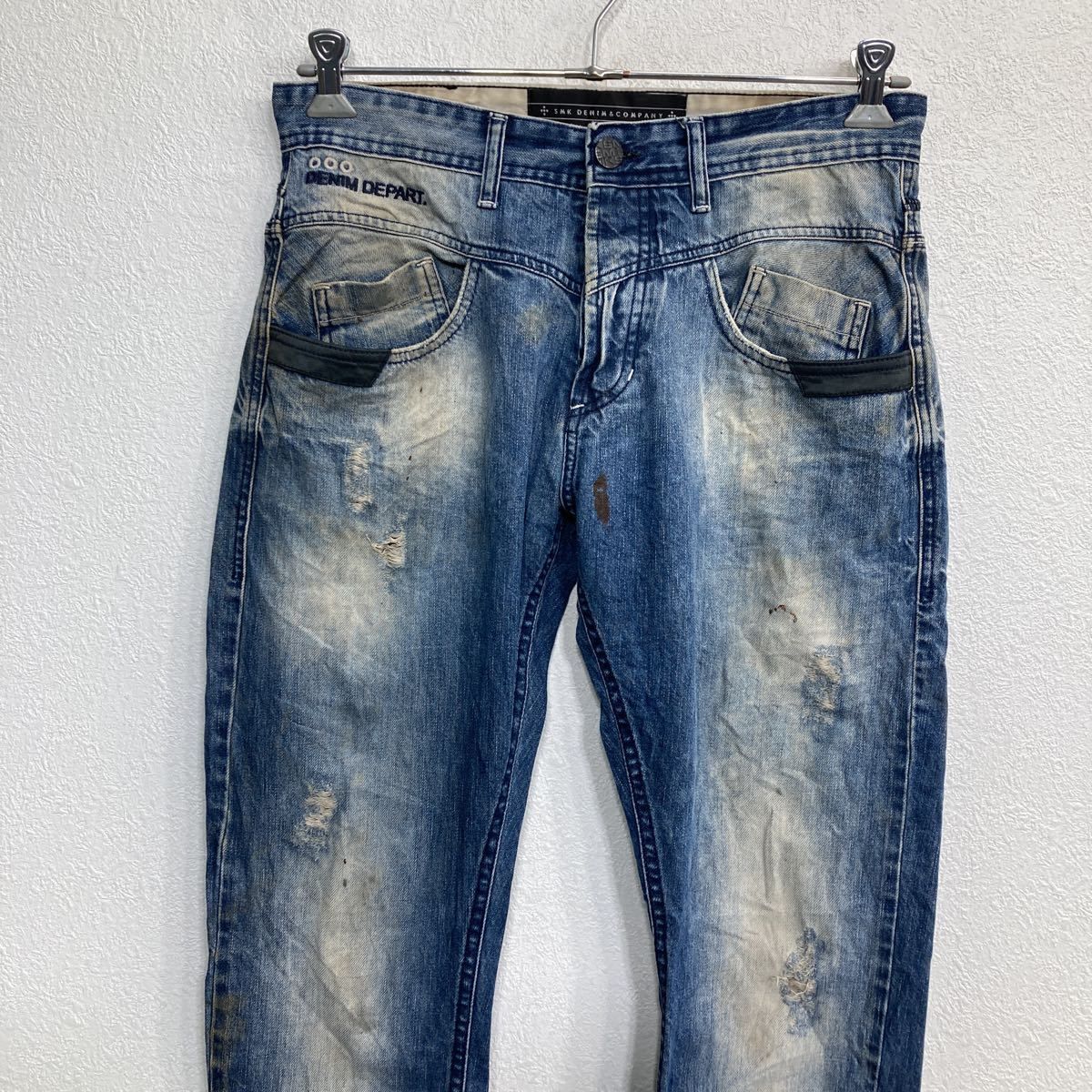 SMK DENIM デニムパンツ W33 レディース ボタンフライ インディゴ 古着