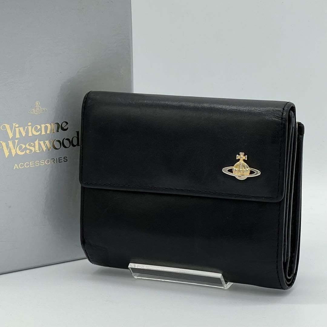 ✨美品✨️Vivienne Westwood 三つ折財布 がま口財布 ブラック付属品