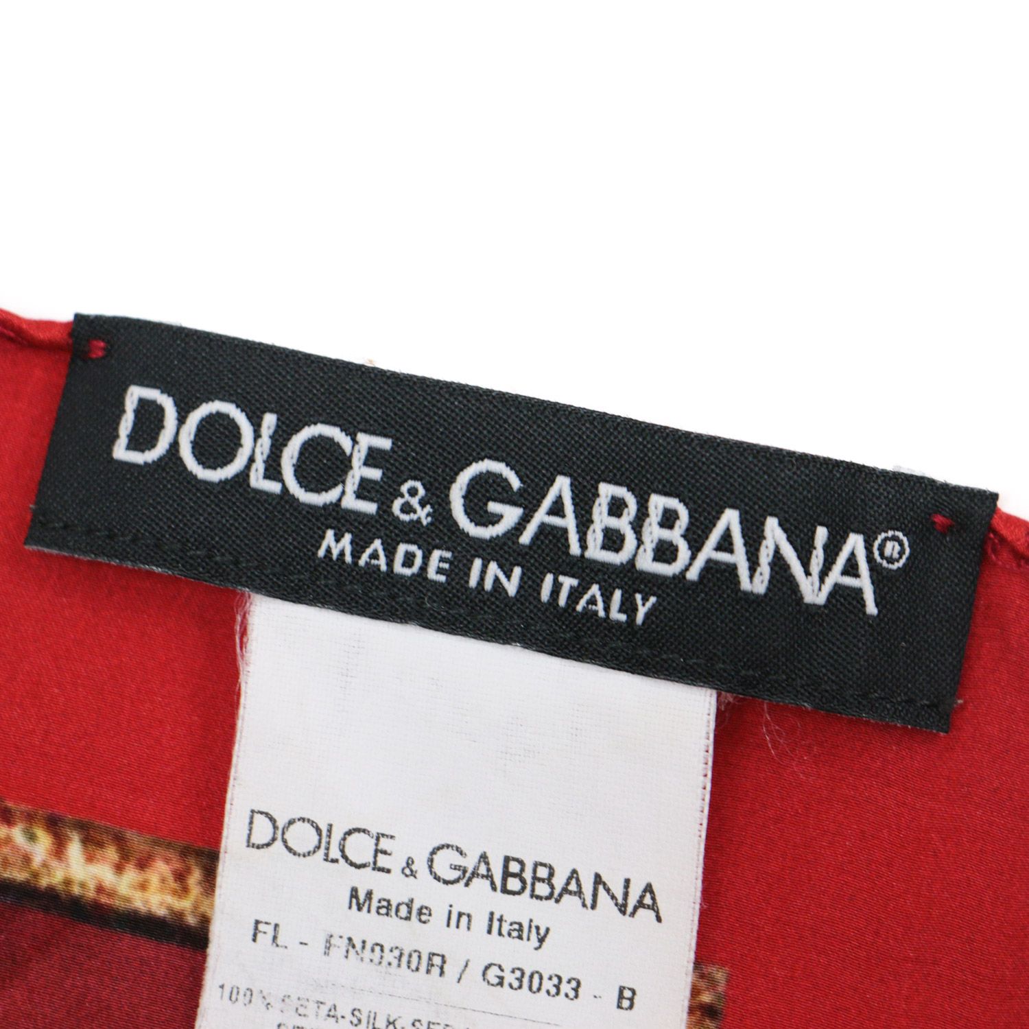 DOLCE&GABBANA ドルチェ&ガッバーナ スカーフ 大判 レッド系 赤 絵画 