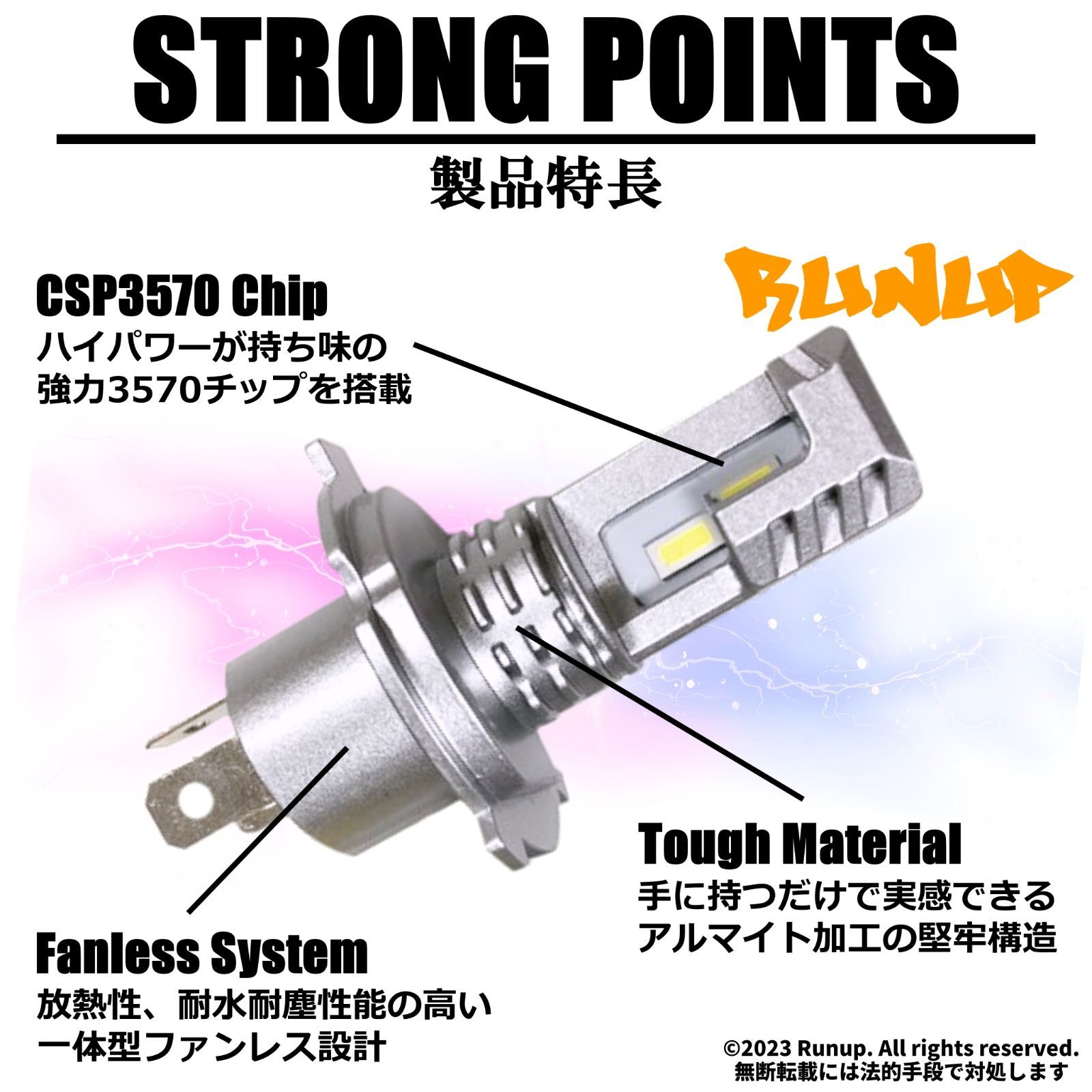 送料無料 1年保証 スズキ スイフト ZC11S ZD11S ZC21S ZD21S ZC71S Runup LED ヘッドライト バルブ H4 Hi/ Lo ホワイト 6000K 車検対応 HIDより長寿命 ハロゲンから簡単交換 - メルカリ