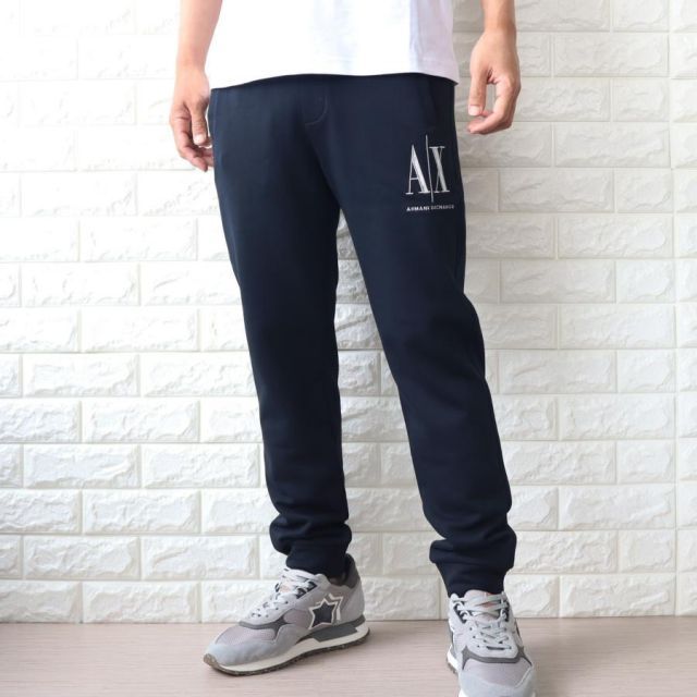 スウェットパンツ メンズ アルマーニ エクスチェンジ ネイビー ブランドロゴ ジョガーパンツ 春夏 ARMANI EXCHANGE 8NZPPQ ZJ1ZZ