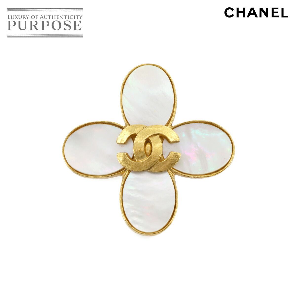 シャネル CHANEL ココマーク フラワー クローバー ブローチ