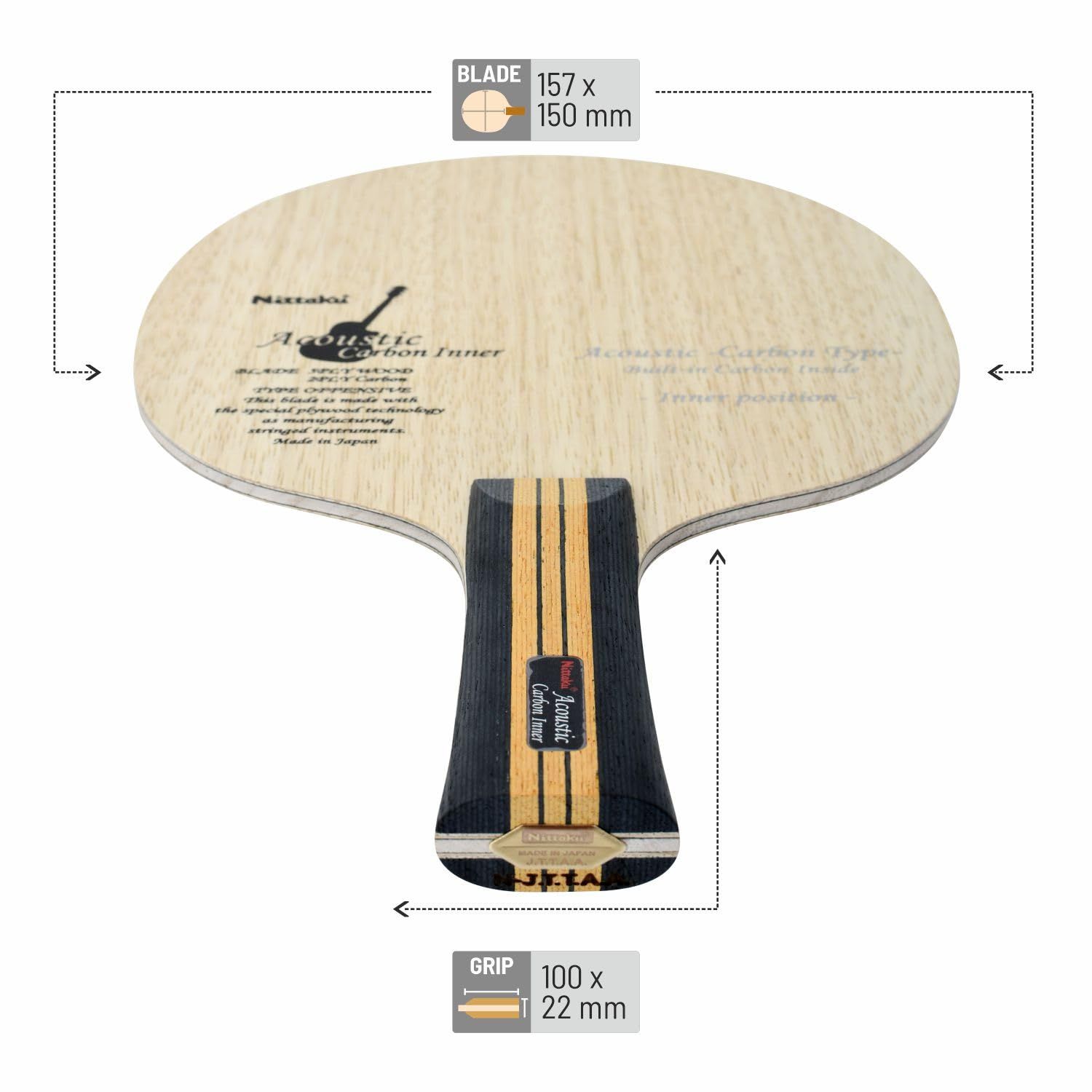 ニッタク Nittaku 卓球 ラケット アコーカーボンインナー シェークハンド 攻撃用 特殊素材入り