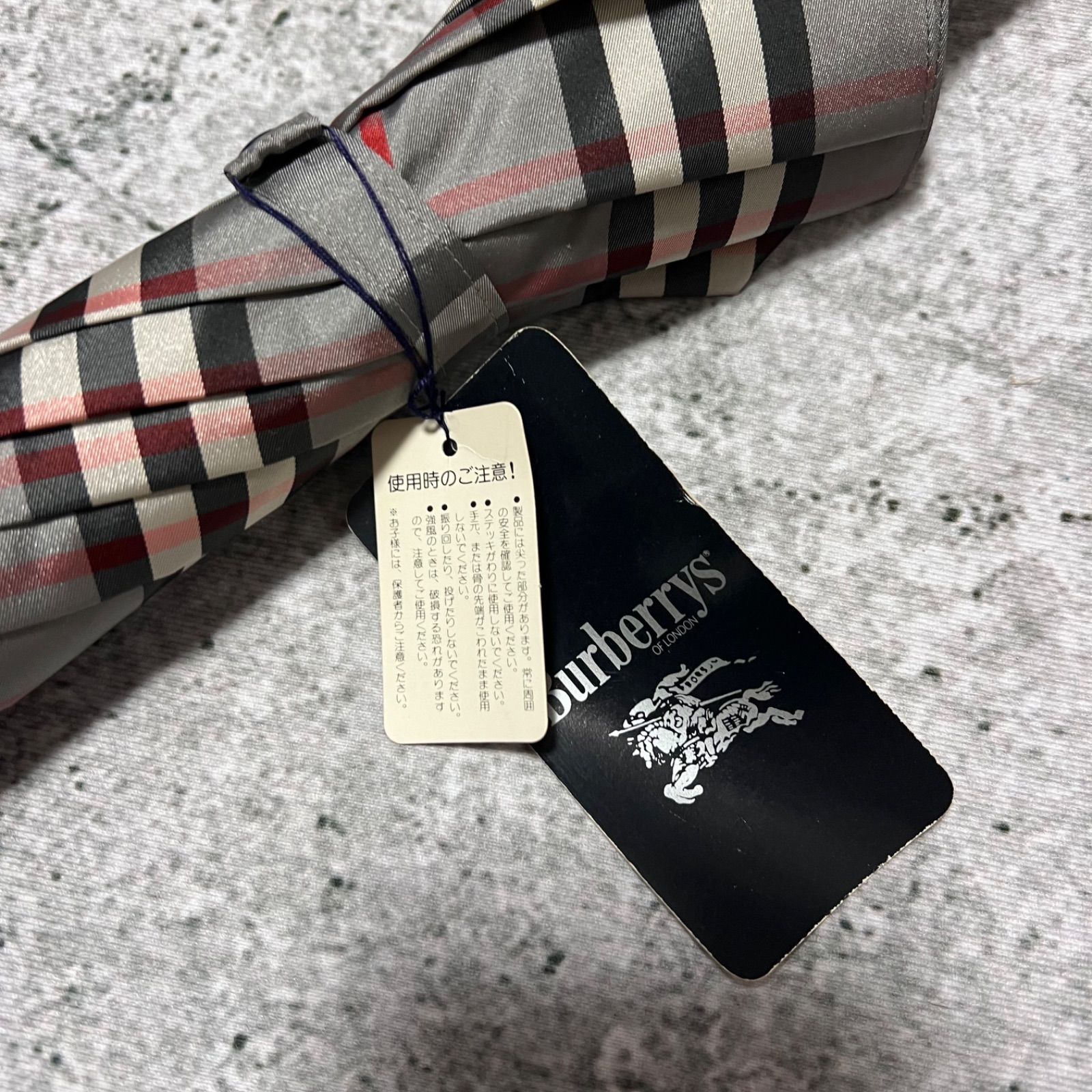 新品 タグ付き BURBERRY バーバリー 傘 長傘 ノバチェック グレー 濃い