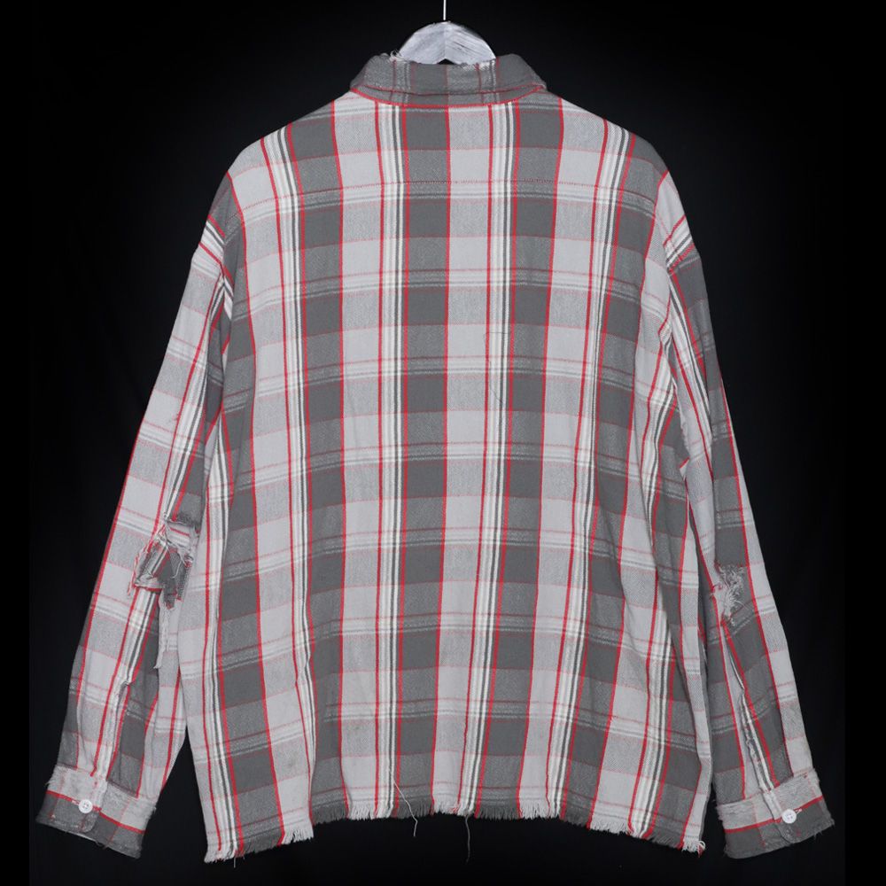 SAINT MICHAEL × SHERMER ACADEMY FLANNEL SHIRT M グレー SM-A22-0000 ...