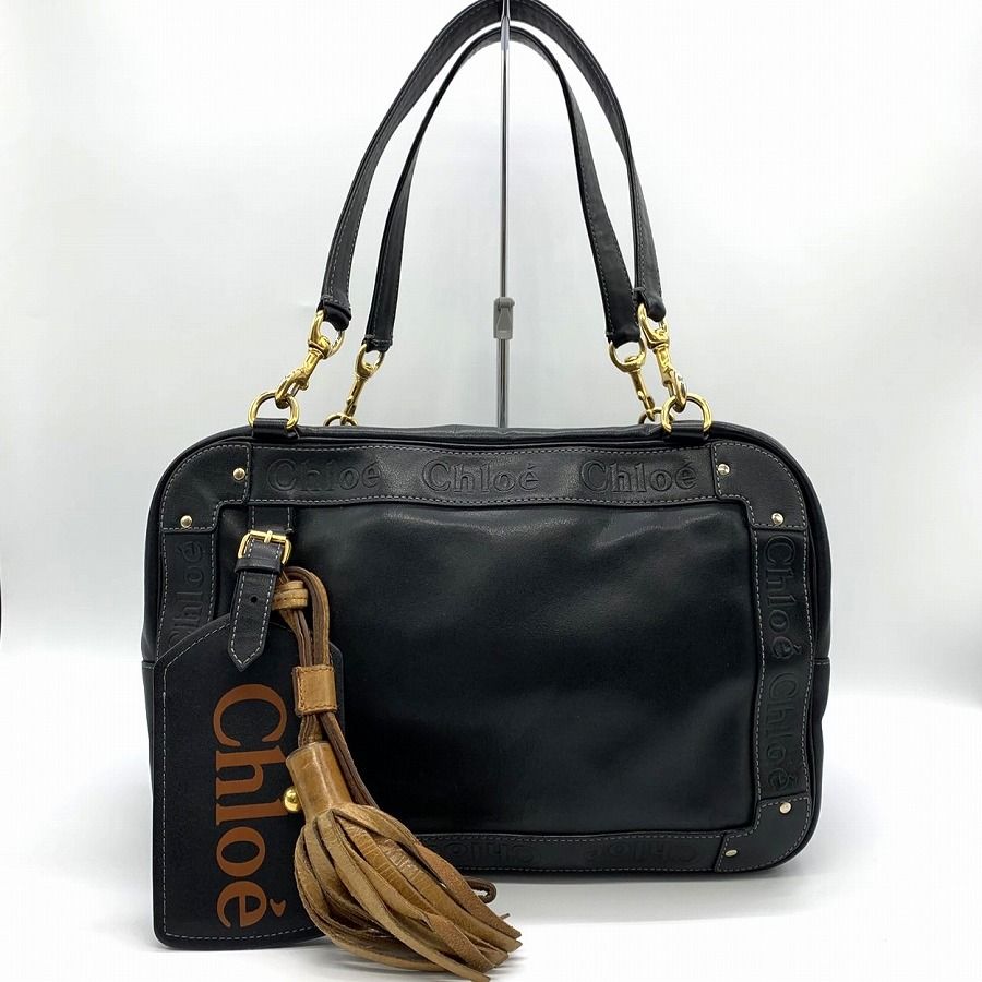 Chloe クロエ エデン ハンドバッグ ミニボストンバッグ 横長 タッセル 