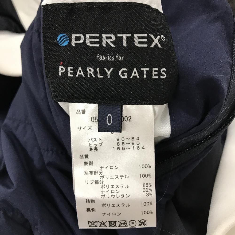 おすすめの パーリーゲイツ 4WAY中綿リバーシブルジャケット 白 裏ネイビー 袖着脱可 レディース 0 ゴルフウェア PEARLY GATES