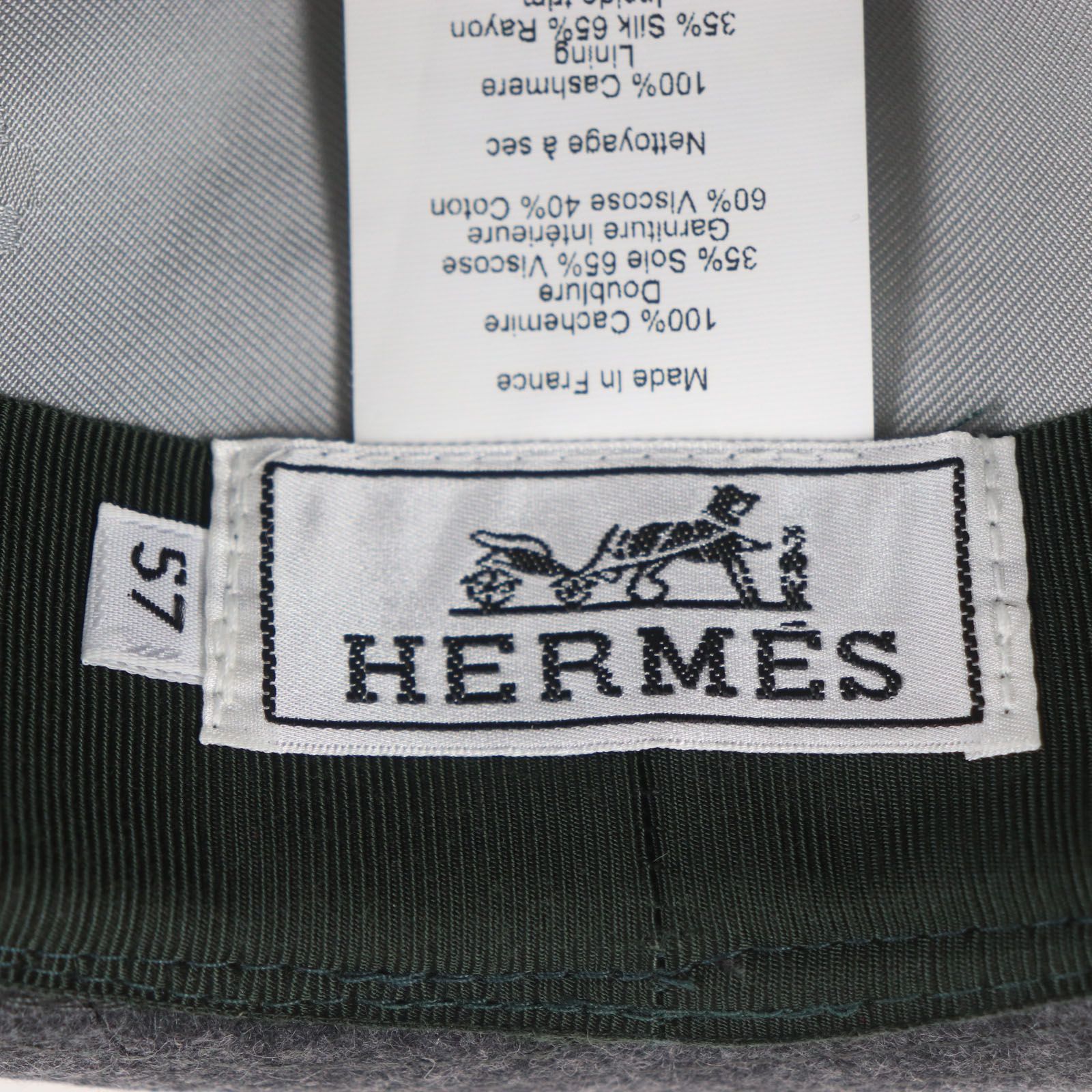 極美品▽HERMES エルメス クルードセル カシミヤ100% セリエボタン 中  