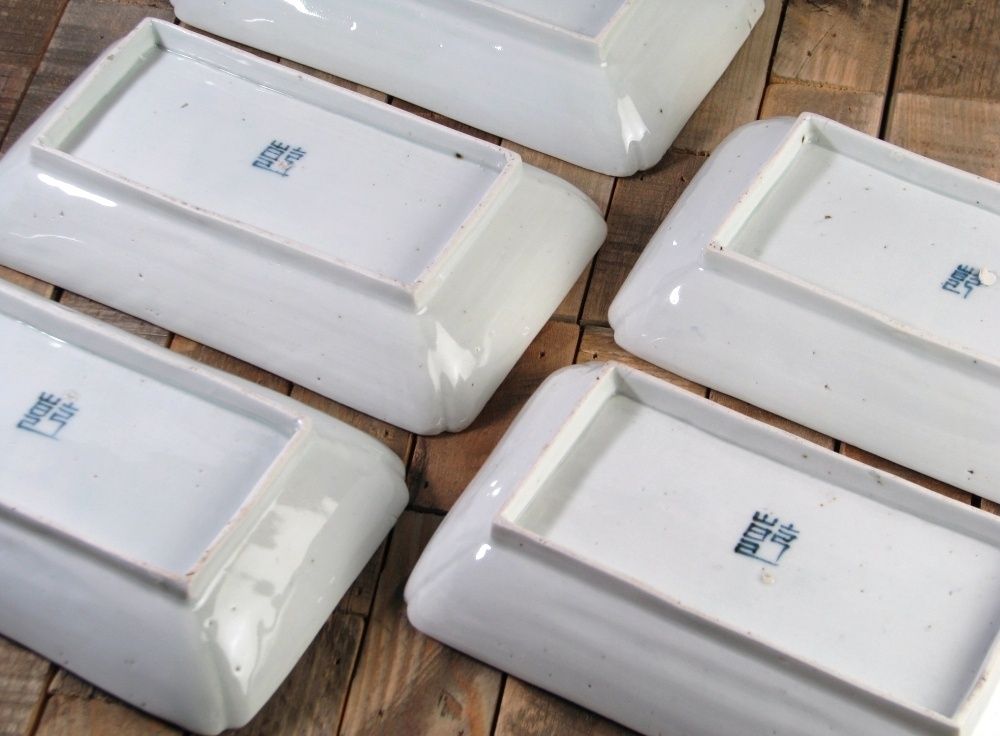 山水楼閣文長皿5枚 幅