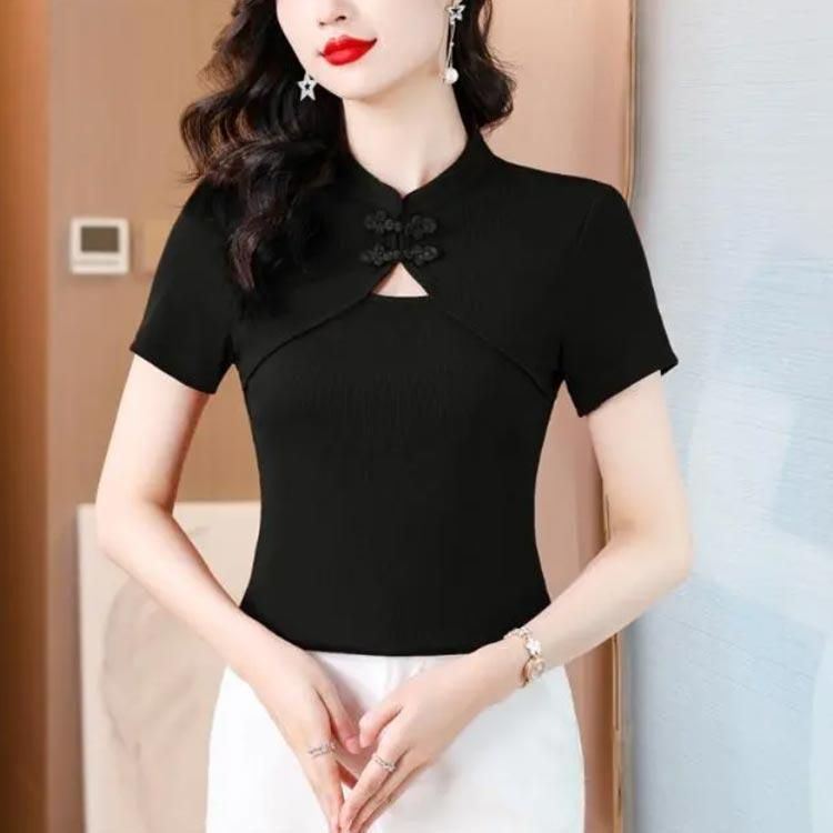Tシャツ レディース チャイナ風デザインTシャツ ゆったり ブランド 春 キャンバー コーデ 綿 ブラック ブラウス 40代 カットソー カジュアル ロング かわいい ト 楽天市場】Tシャツ レディース チャイナ風デザインTシャツ