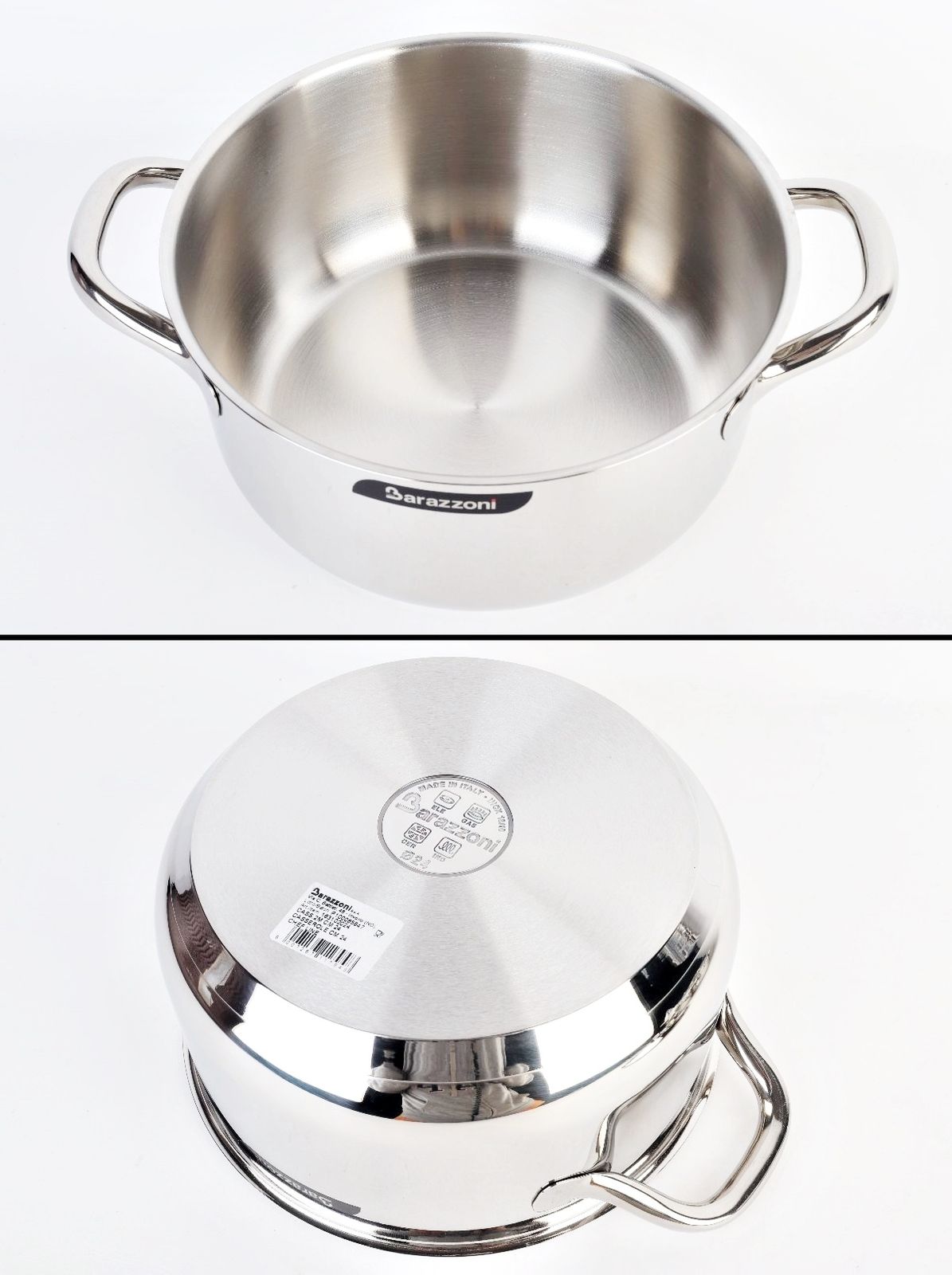 訳あり Barazzoni 両手鍋 蓋 6点セット 163906 CHEF LINE ステンレス  