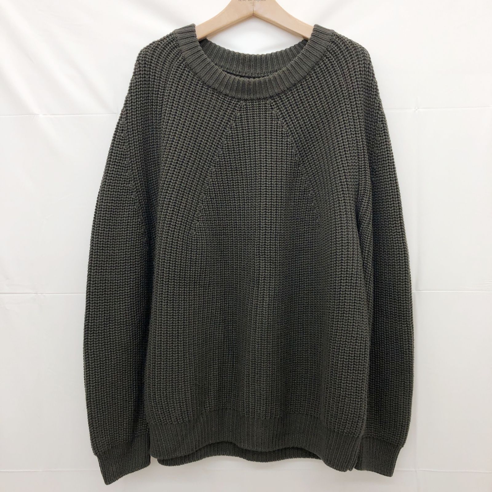 BATONER カーキ ニット・セーター BATONER 25AW,代名詞のシグネチャー 
