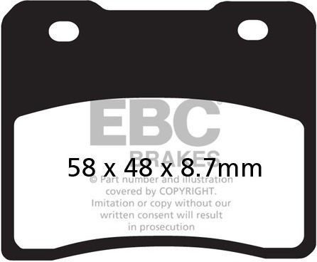EBCブレーキ UK製ケブラー オーガニックFAシリーズ ブレーキパッド フロント左側用 | FA102