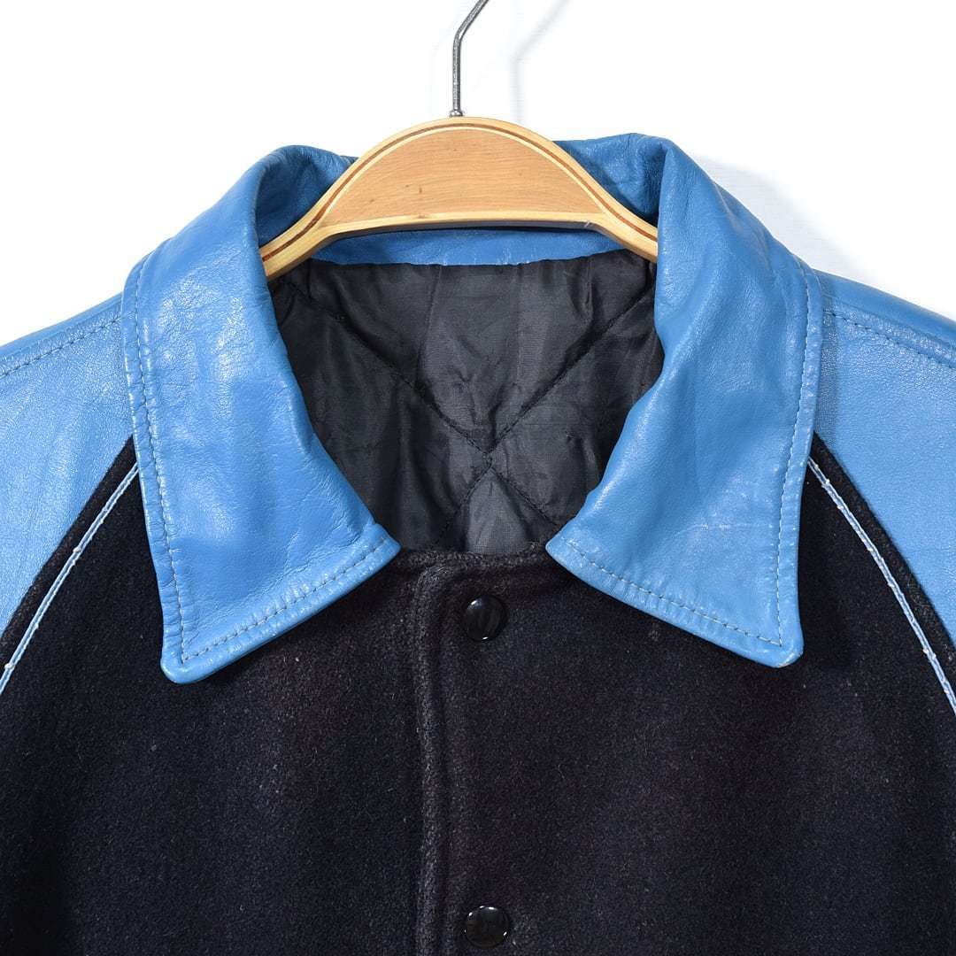 80s NELSON'S CLUB WEAR カナダ製 スタジャン ロング丈 レザー