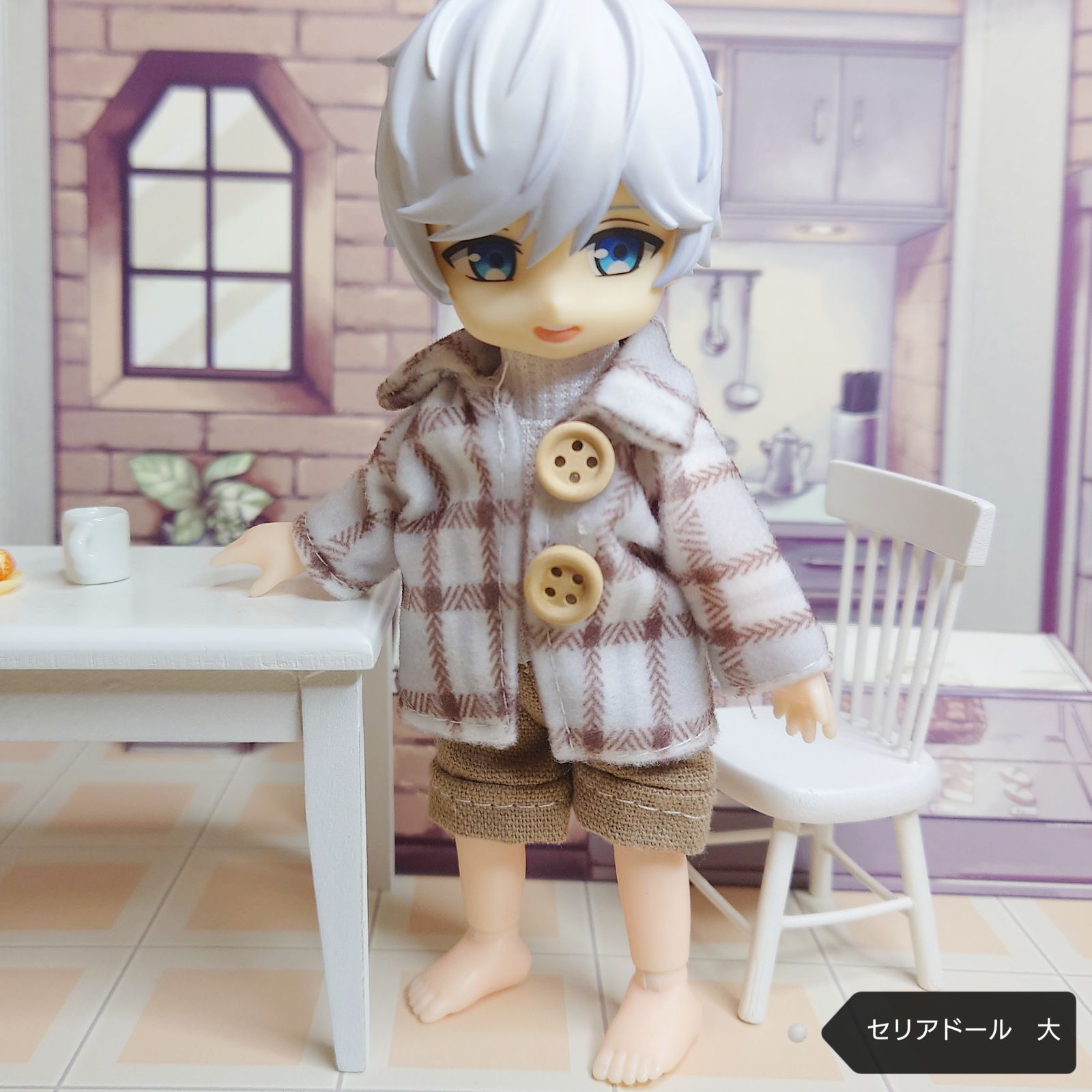 カスタムドール　セリアドール　オビツ11 オビツ11 セリアドール大 チェックシャツ・タートルネックと