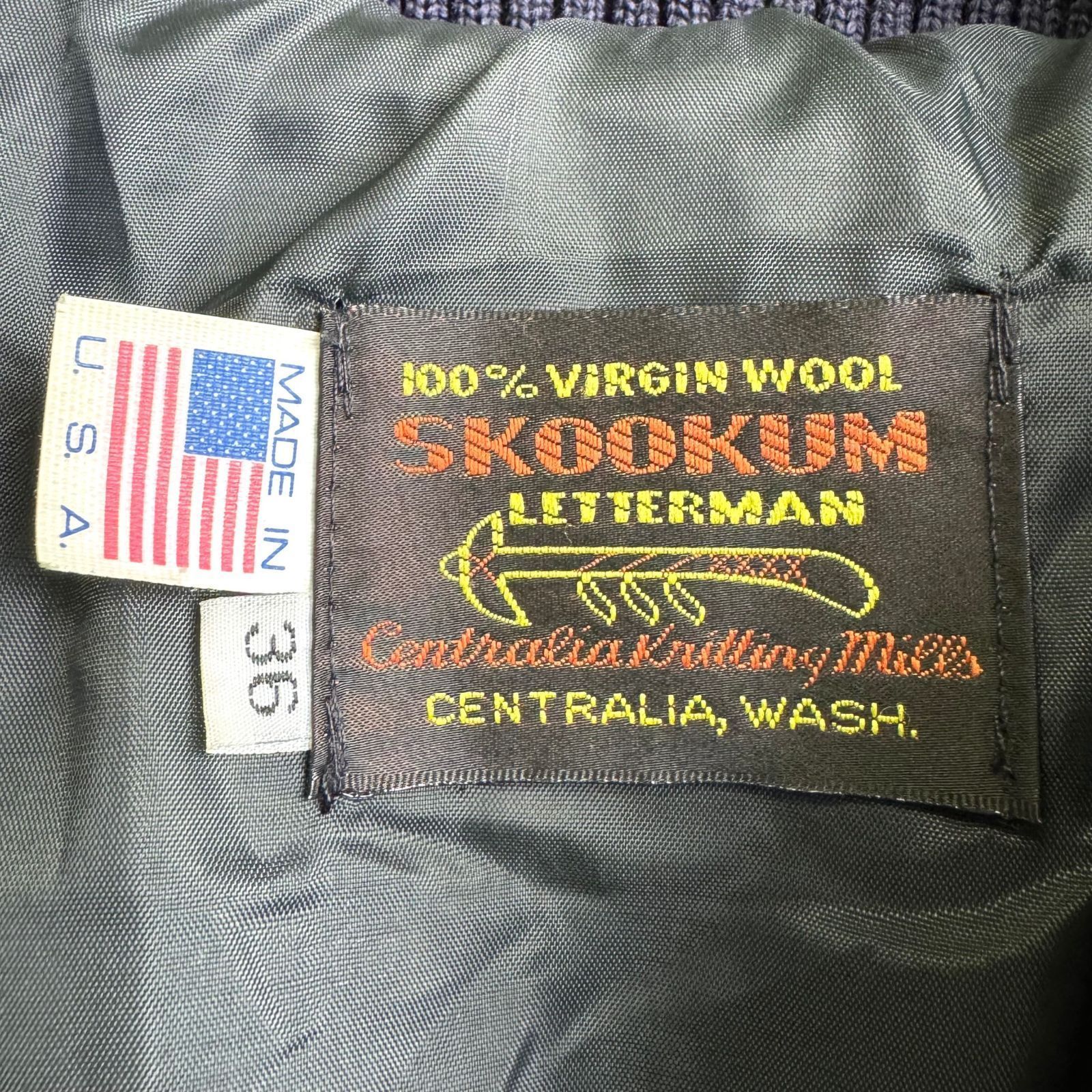 USA製 SKOOKUM スクーカム ウールジャケット 袖スエードレザー