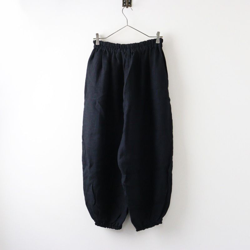 極美品 中川政七商店 麻ガーゼのバルーンパンツ ブラック/黒 麻