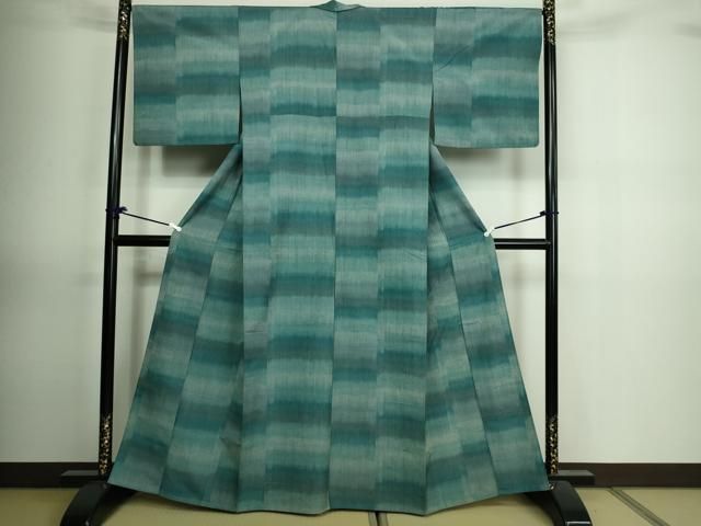 平和屋着物▽上質な紬 単衣 霞文 正絹 逸品 AAAY8316jh