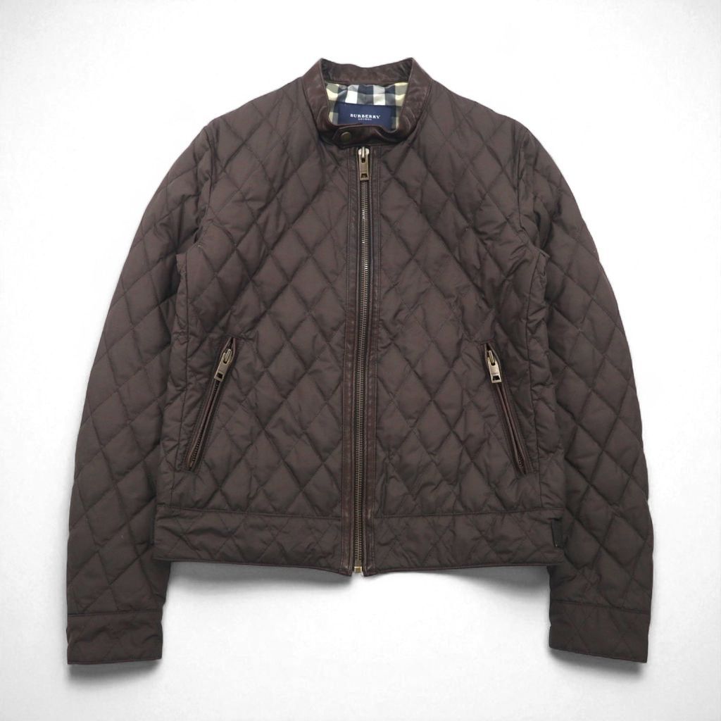 BURBERRY キルティングジャケット ライダース L ブラウン 中綿