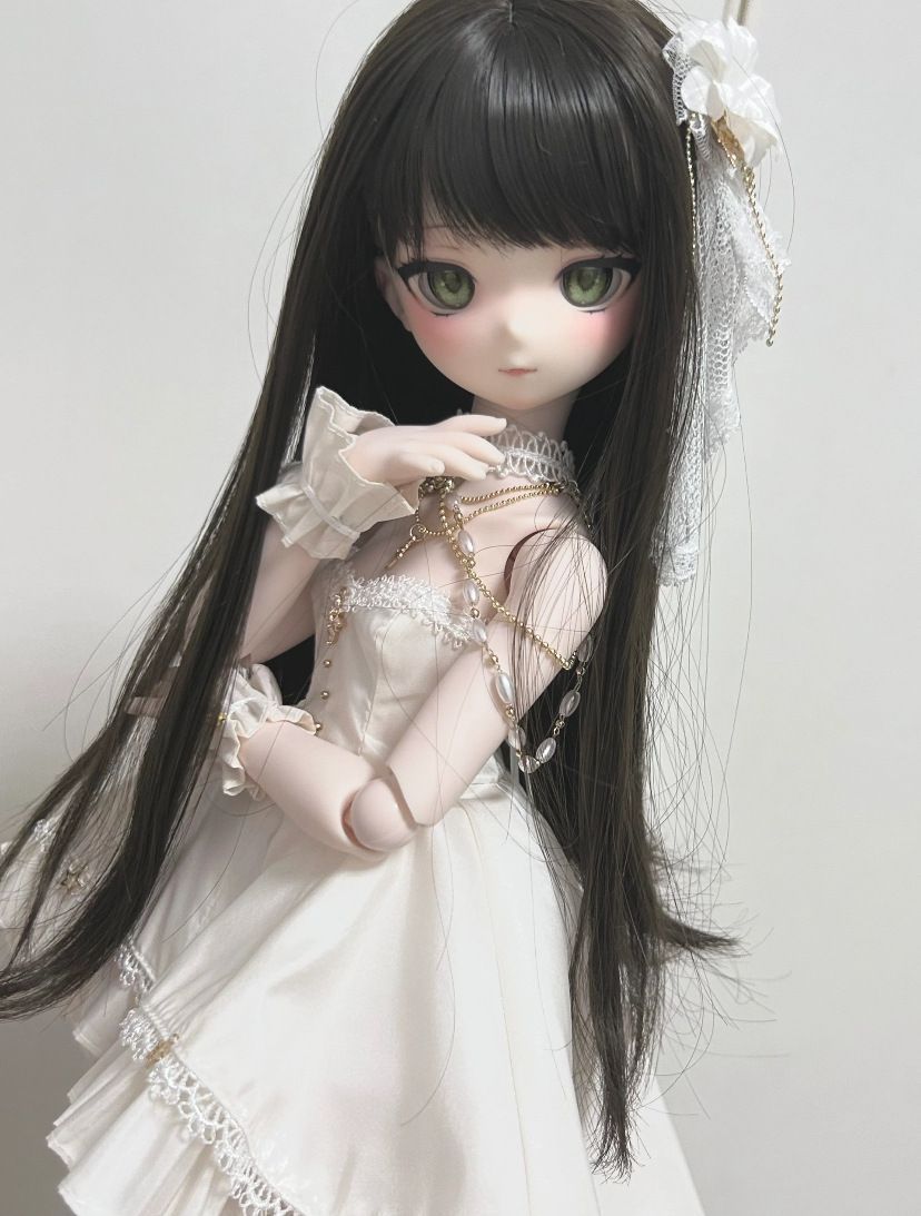 BJDドール用 ウィッグ 1/3 1/4 1/6 ロングヘア 黒 カツラ