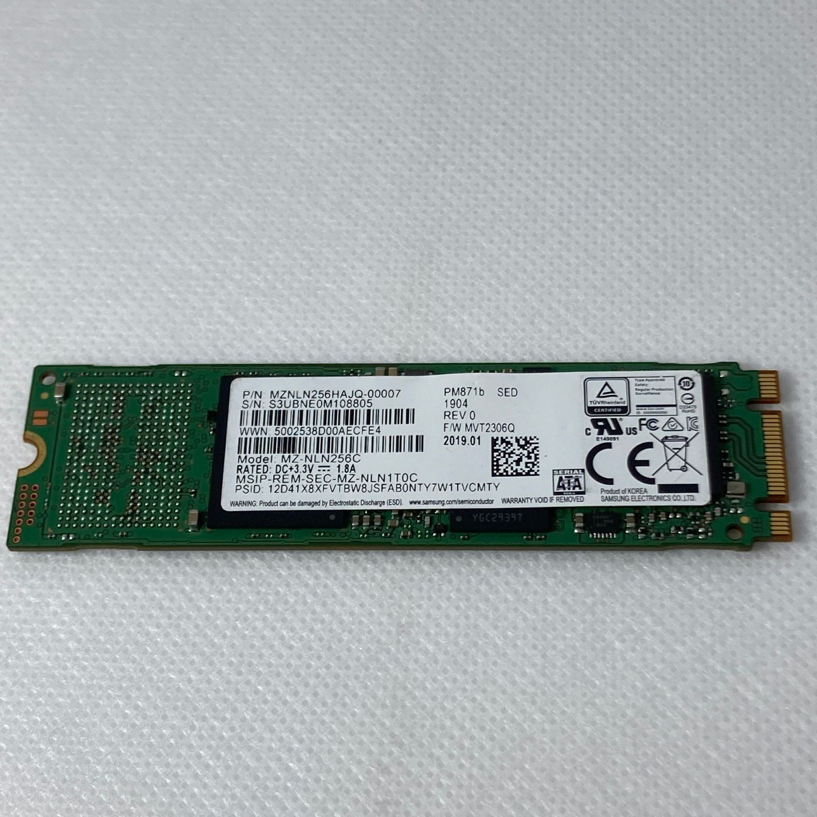 SAMSUNG M.2 SATA SSD 2280 256GB | MZNLN256HAJQ-00007 | 6k h / 10TBW |  samsung【435】 - メルカリ