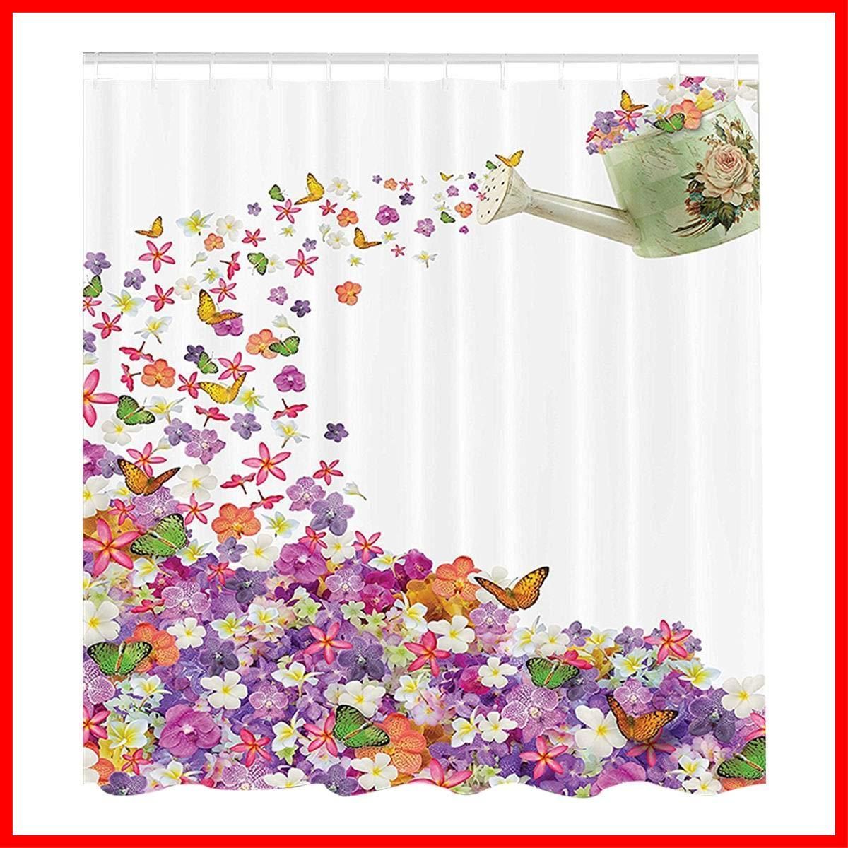 商品 風景の絵画 庭園の装飾 布製 目隠し用 防カビ加工 多色 防水 浴室 間仕切り 蝶と花 花柄 シャワーカーテン