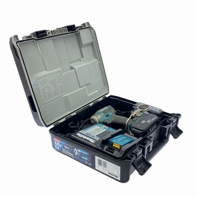 比較的 makita マキタ 18V 充電式インパクトドライバ TD173DRGX 青|ブルー バッテリー2個 18V 6.0Ah 充電器 ケース付