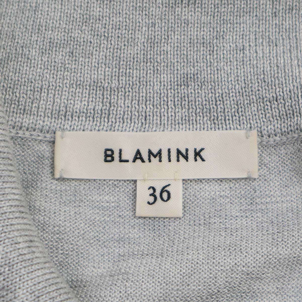 BLAMINK - BLAMINK ブラミンク 18Gレギュラーカラーロングスリーブニットポロシャツ 7913-230-0315 グレー 36 BLAMINK ブラミンク 18Gレギュラーカラーロングスリーブニット